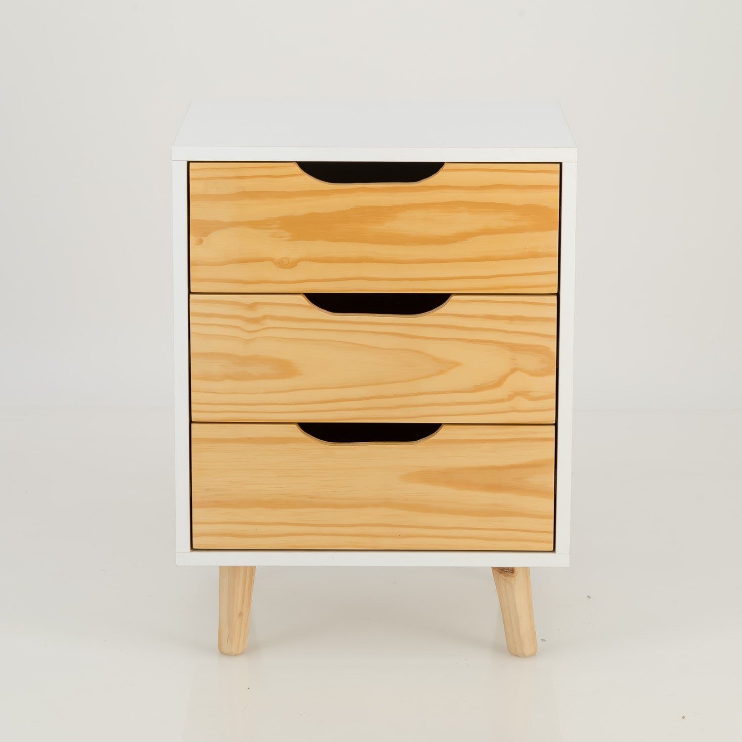 Halti Three Drawer Side Table - White