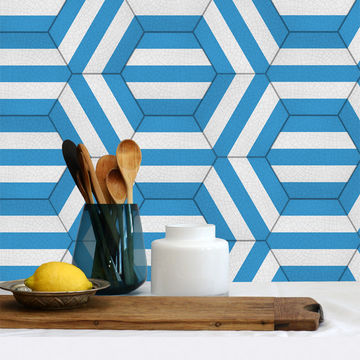 Pack of 20 15 x 15 cm Chiaia Azzurro Wall Tile Stickers
