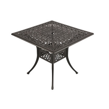Elizabeth Aluminium Patio Table / Garden Table / Outdoor Dining Table - 90cm x 90cm Square  - BLACK