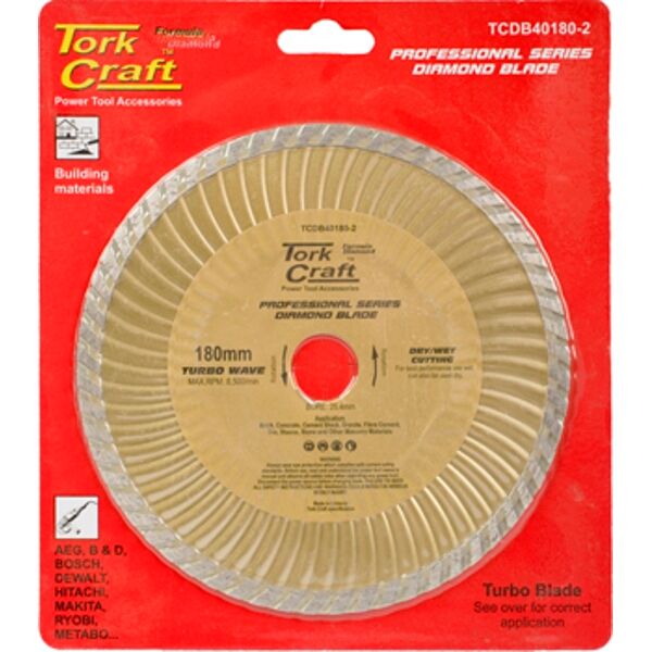 Diamond Blade 180X25.4Mm Turbo Wave