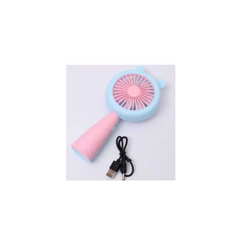 HQ66-17 Rechargeable Portable Cartoon Mini Fan With LED Light X 7