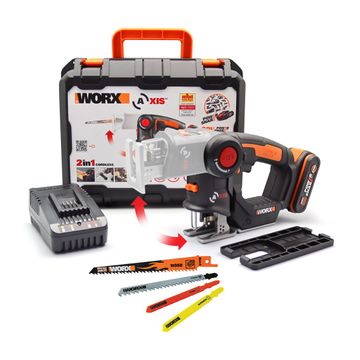WORX AXIS Jigsaw & Recipro Saw 20mm 2-In-1 20V Kit