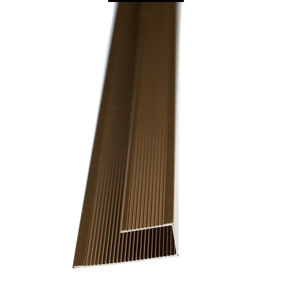 Aluminium Endcap Strip Light Bronze Undrilled 2500 x 14 Aluminium Door Profile