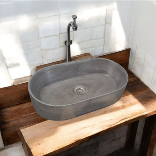 Gaia's Ark Bespoke Charcoal Concrete Basin/Sink 53x30x11.5cm