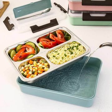 4 Compartment Large Capacity Sealed Square Lunch Box