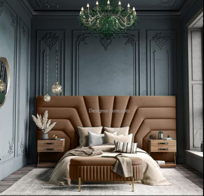 Isadora Overlap Headboard Double -Brown
