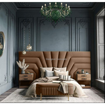 Isadora Overlap Headboard Double -Brown