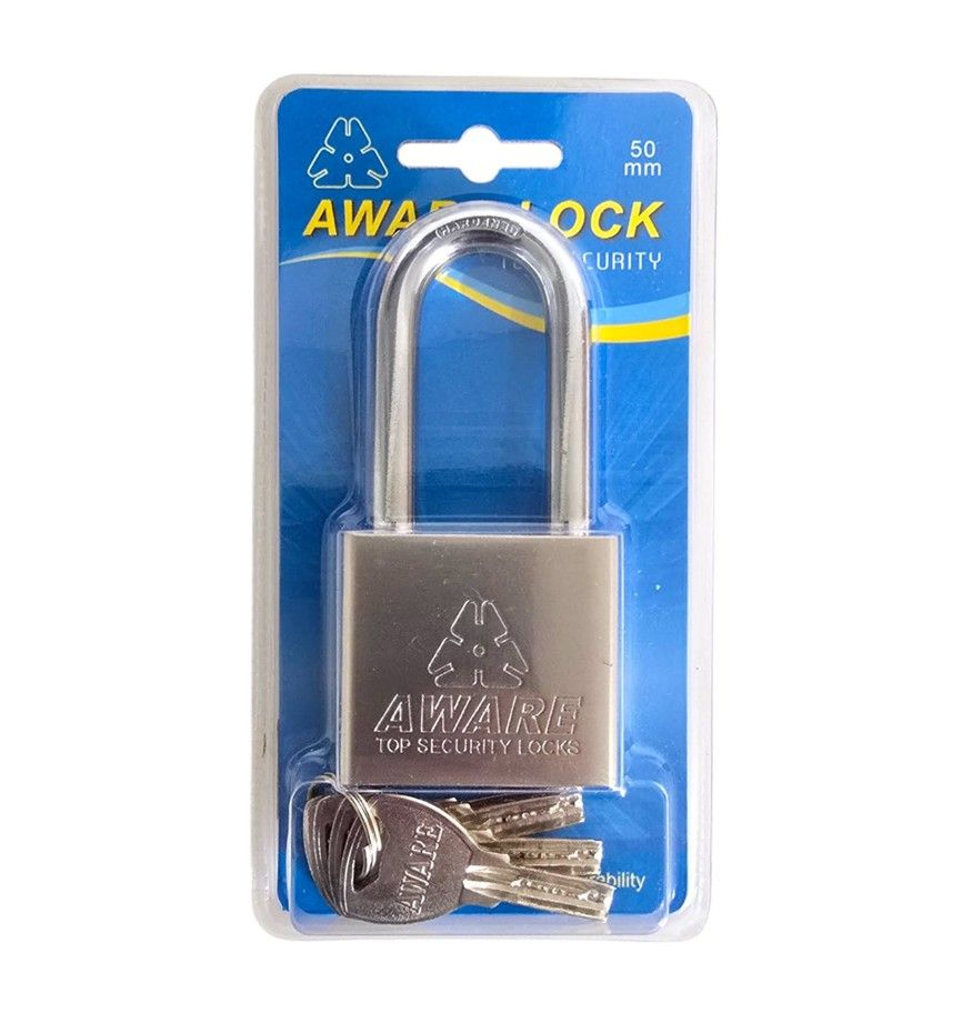 AWARE - Security Padlock Long Shackle - 50mm