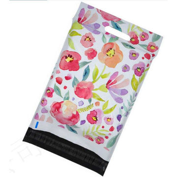 Floral Polymailers Packaging 25x33cm with handle self-adhesive 100 Pack