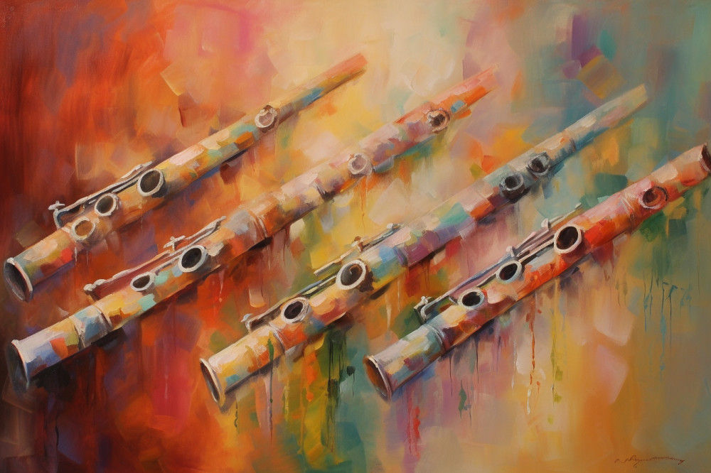 Canvas Wall Art - Mystical Flutes By Chromatic Melodies Acrylic - A1688 - [120 x 80 cm]