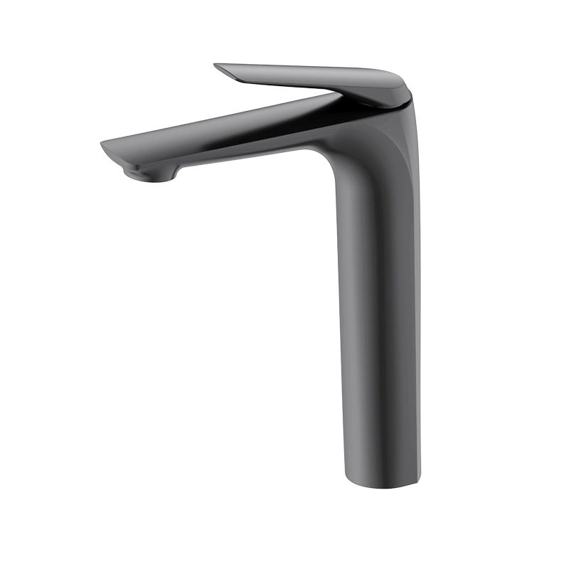 Fabro Basin Mixer Brass Tall - Gun Metal Grey