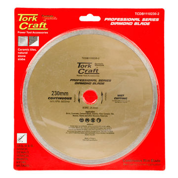 Tork Craft - Diamond Blade 230mm x 25.4 Continues Rim - 2 Pack