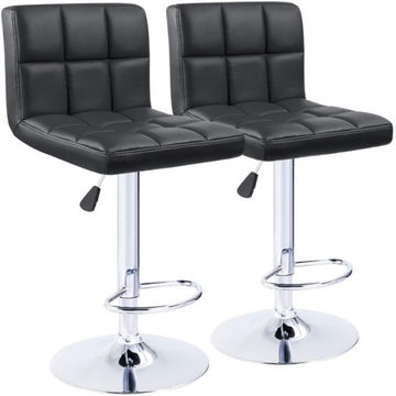 Bar Stools / Kitchen Breakfast Chairs - Set of 2 - Black