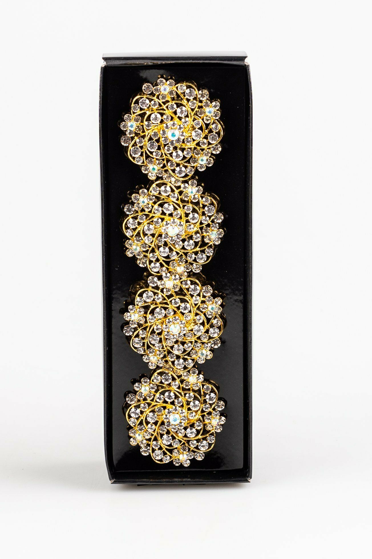 Gold Diamond Napkin Ring Set/4