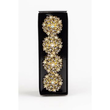 Gold Diamond Napkin Ring Set/4