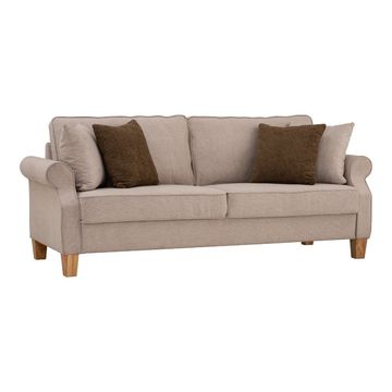 Bragg Impala 3-Seater Sofa Couch with Scatter Cushions, Beige