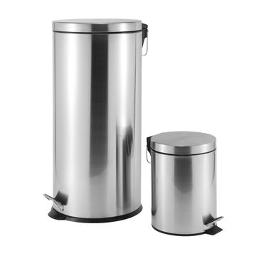 CASA ROMA 5L + 30L S/S PEDAL BIN COMBO SET -  SILVER