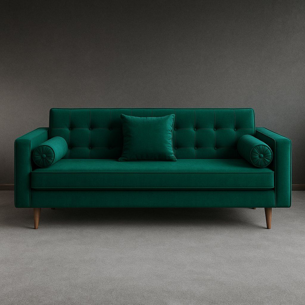IG Furn- Lottie Velvet Sleeper Couch Green