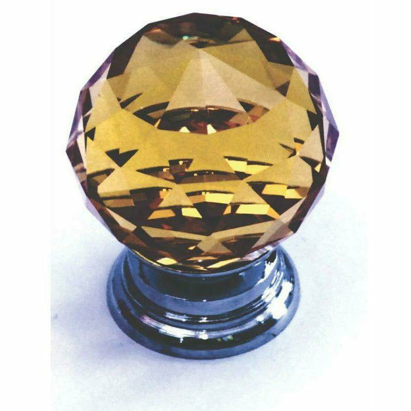 Amber Crystal Door Knob - Ball Type