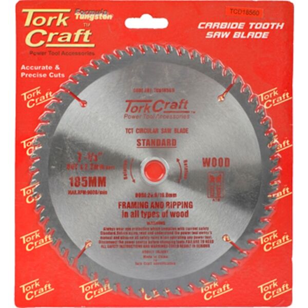 Blade Tct 185 X 60T 20/16 General Purpose Cross Cut