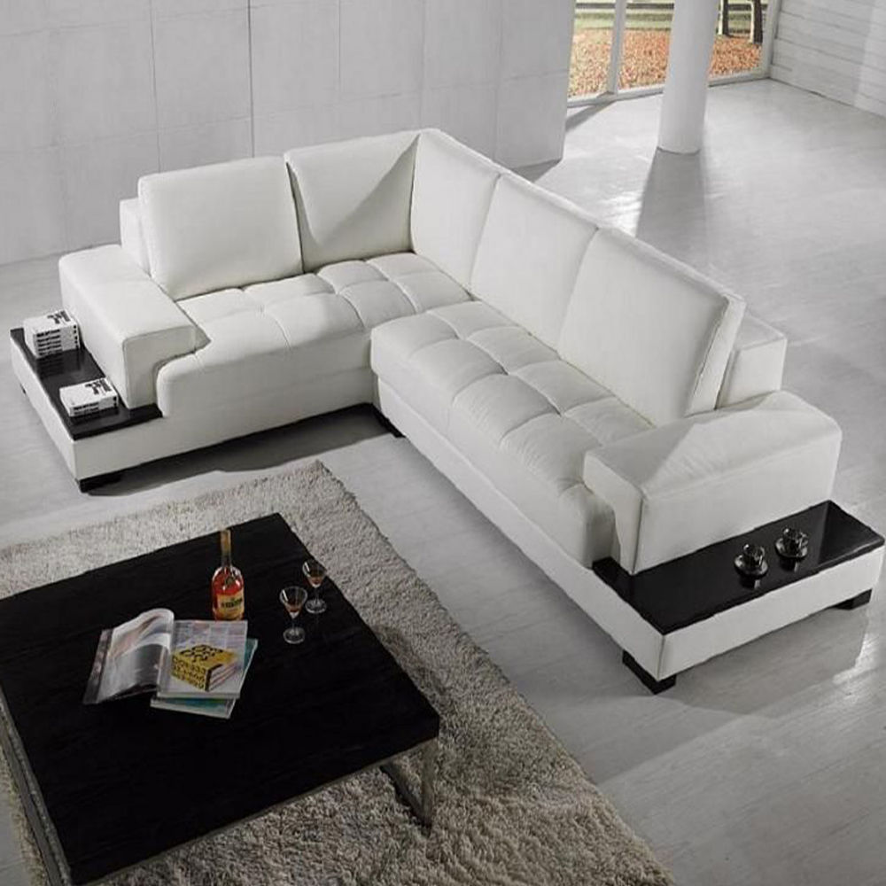 Chanel L Shape Corner Sofa -PU White