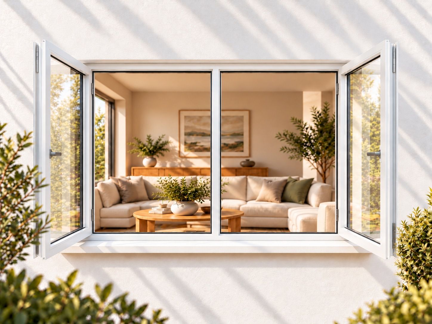 Kenzo Premium Side-Hung Aluminium Window - White, 1200 900 mm, Double Side Opener