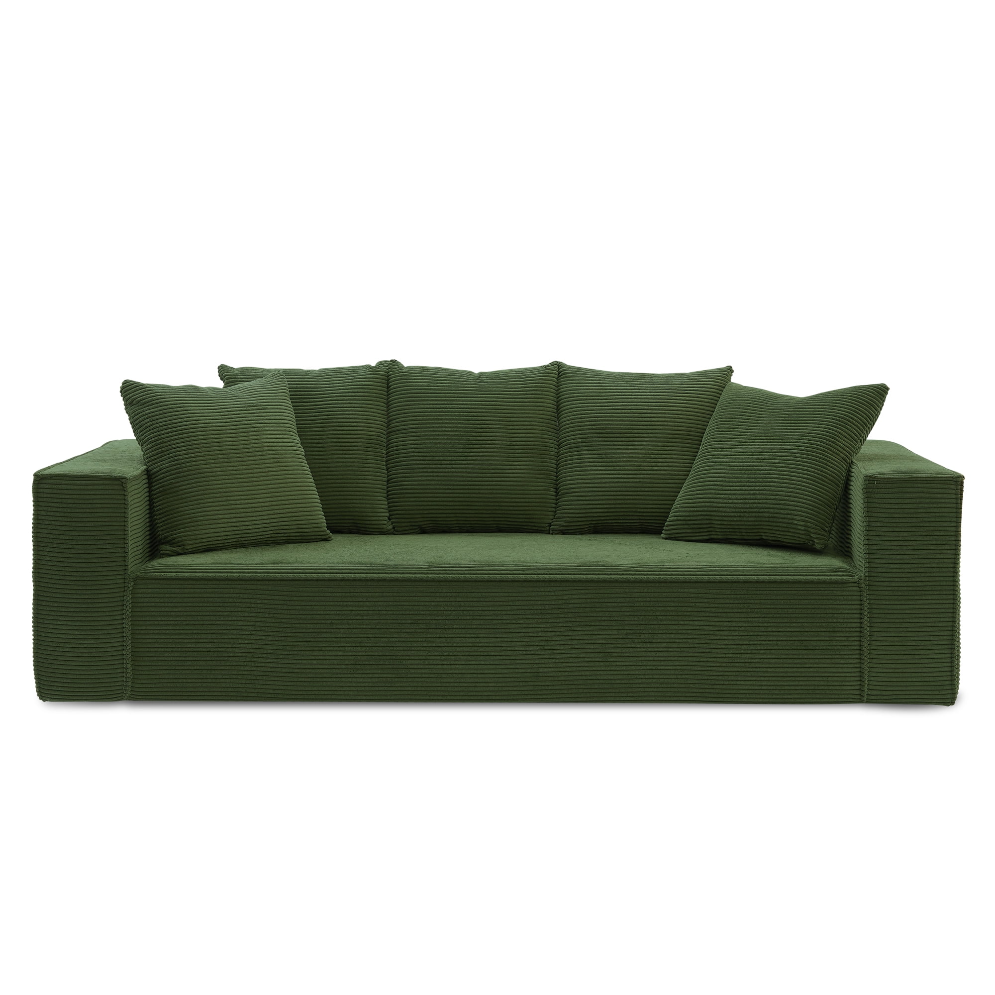 Comfy Home Furnitures- Andy Corduroy 3-Seater Sofa Couch- Green