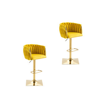 KC FURN-Quinn Swivel,Adjustable Height Bar Stool (yellow set of 2)