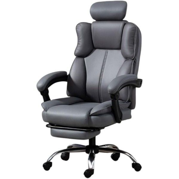 LBM FURN-Luxury Ergonomic Executive Office & Gaming Chair with Footrest - GREY