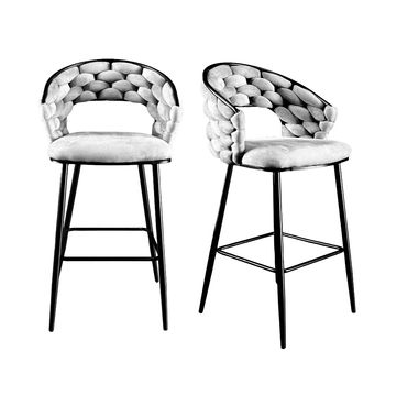 KC FURN - Venus Velvet Barstool (grey)