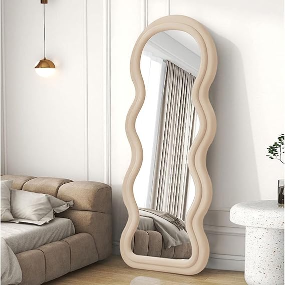 QandAHome-Velvet Decorative Mirrors(Brown)
