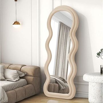 QandAHome-Velvet Decorative Mirrors(Brown)