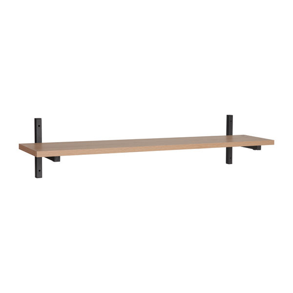 Apollo Floating Wall Shelf, Melamine, Powder Coated Steel