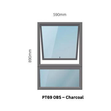 GreenLine Interiors Aluminum window Black PT69 w590 x h890mm