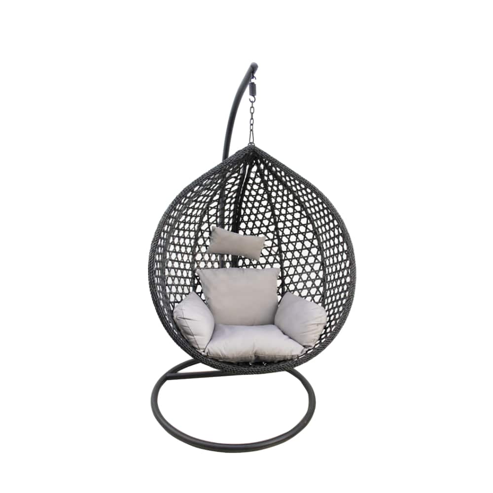 Swinging Chair with Cushions - Black