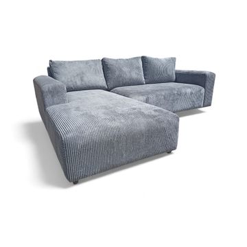 Anataloia L Shape Couch - Corduroy -Grey-Right Sided