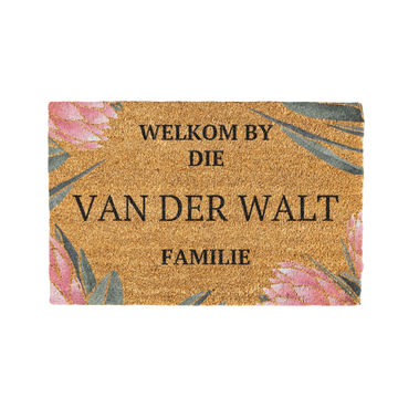 Van Der Walt Familie Naam Coir Doormat Design 700 x 400 mm