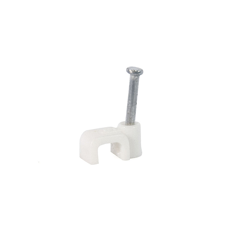 RUWAG Cable Clip Flat White 5mm ( Pack of 100 )