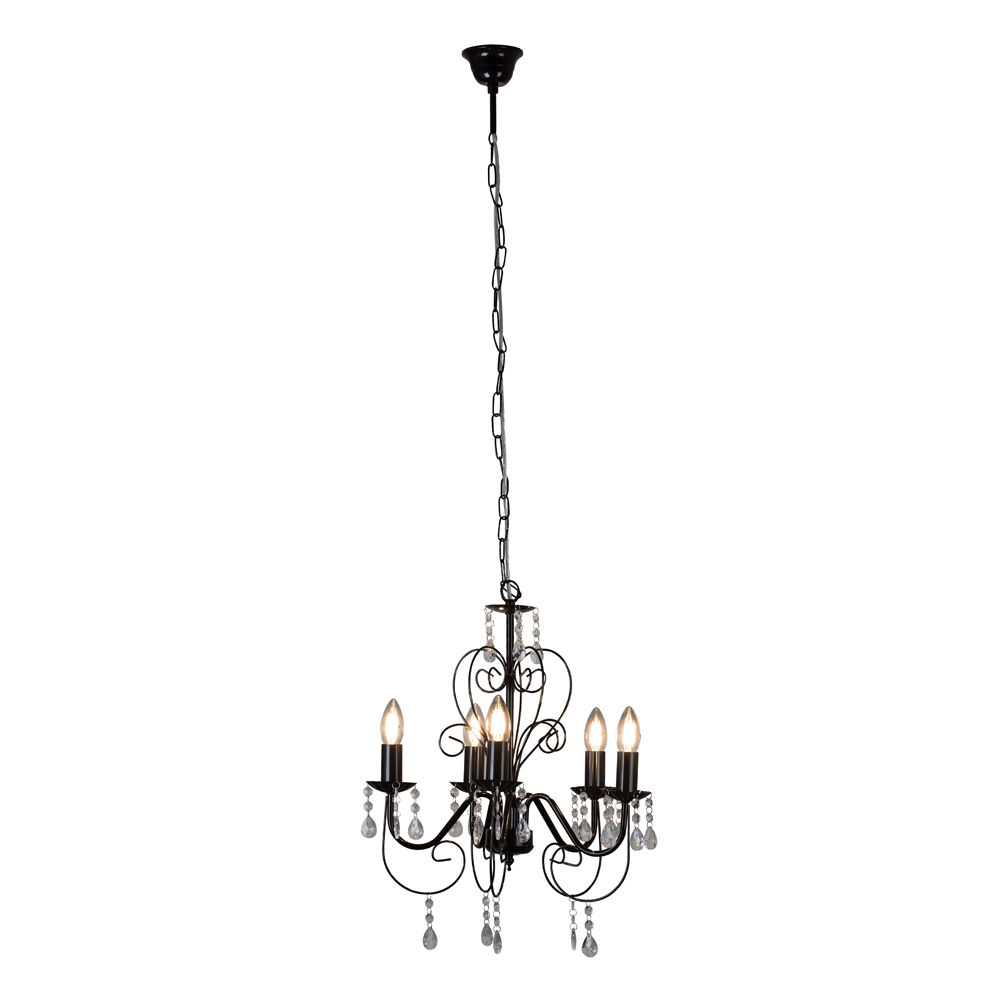 Cleo - 5 Lights - Chandelier - 420mm - Black