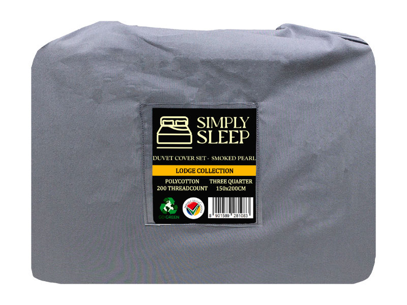 Simply Seep - Lodge Collection 200 TC Poly Cotton - Duvet Cover Set-Smoked Pearl-Three Quarter(01 Pc Pack)