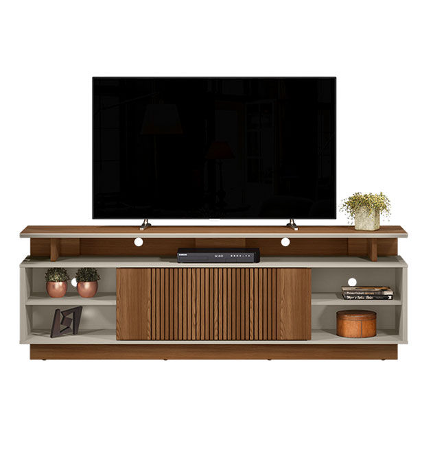 Casoria Plasma Stand - Dark Brown/Off White