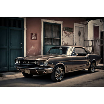 Canvas Wall Art -  Ford Mustang Iconic Vintage 1964- B1506 - [120 x 80 cm]