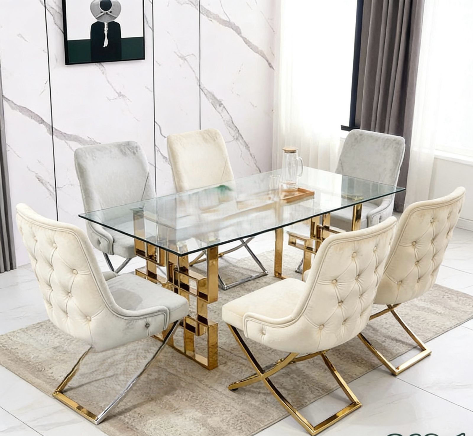 LBM FURN- 6 Seater Dinning Table Set