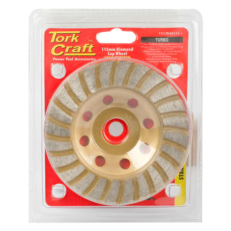 Tork Craft - Dia. Cup Wheel 115 x 22.23mm Turbo Cold Pressed
