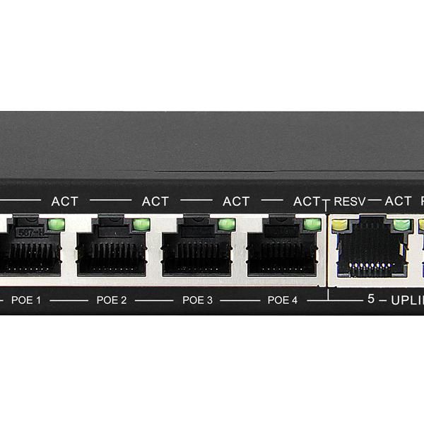 Scoop 6 Port Fast Ethernet Switch With 4 Ai Poe Ports And 2 Fe Uplink