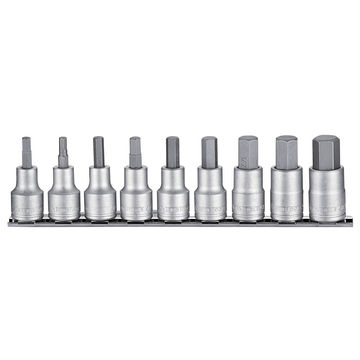 9PC 1/2Inch Drive Hex Bit Socket Set AF/Imperial