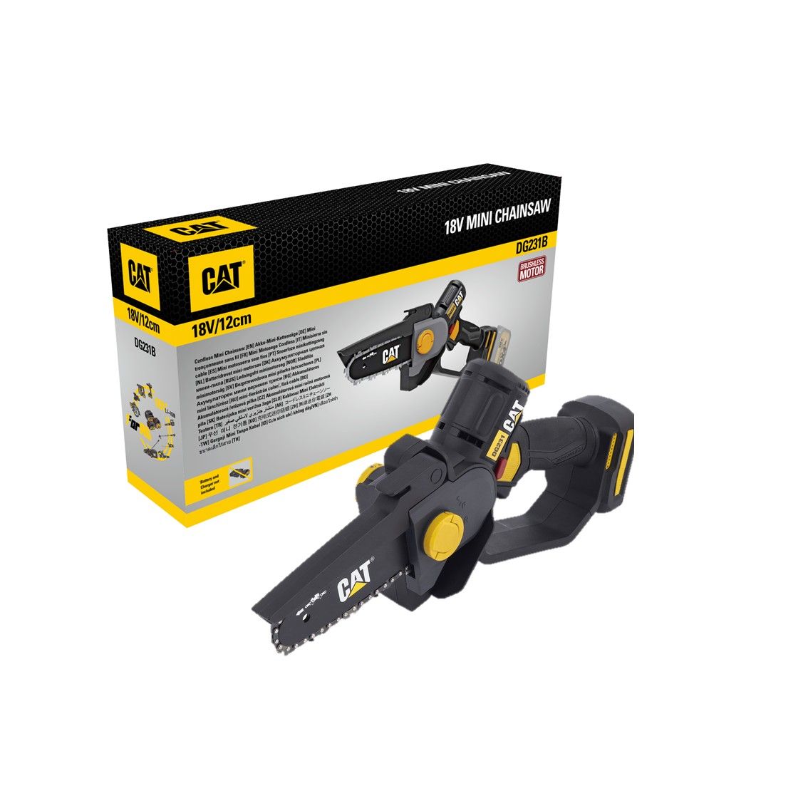 CAT One Hand Chain Saw BL (self oiling) 18V TOOL ONLY