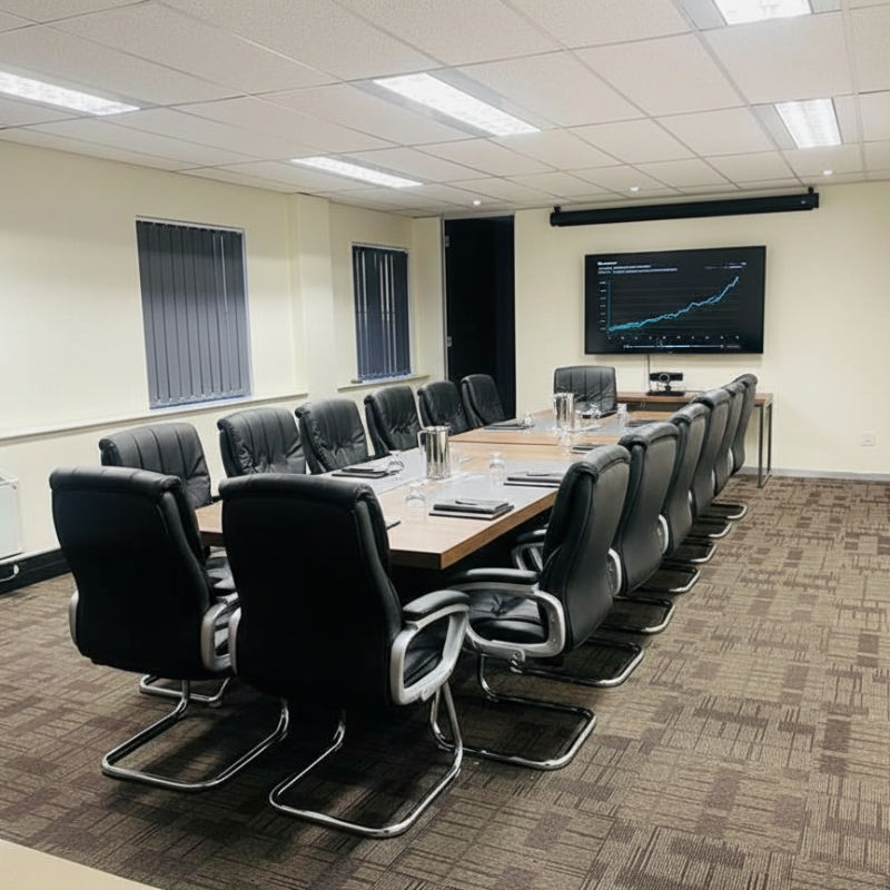 GOF Furniture – Rimmisk Boardroom Table & Elite Office Chair Set