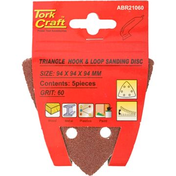 Tork Craft - Sanding Triangle - 5 Piece - 60 Grit - Hook & Loop - 12 Pack