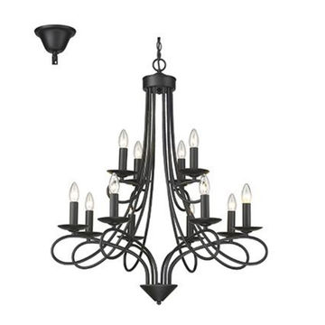 12LT Chandelier Black E14 12x40w